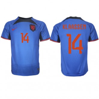 Nederländerna Davy Klaassen #14 Bortatröja VM 2022 Korta ärmar